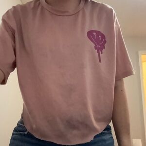 Pink T-Shirt with Purple Graphic